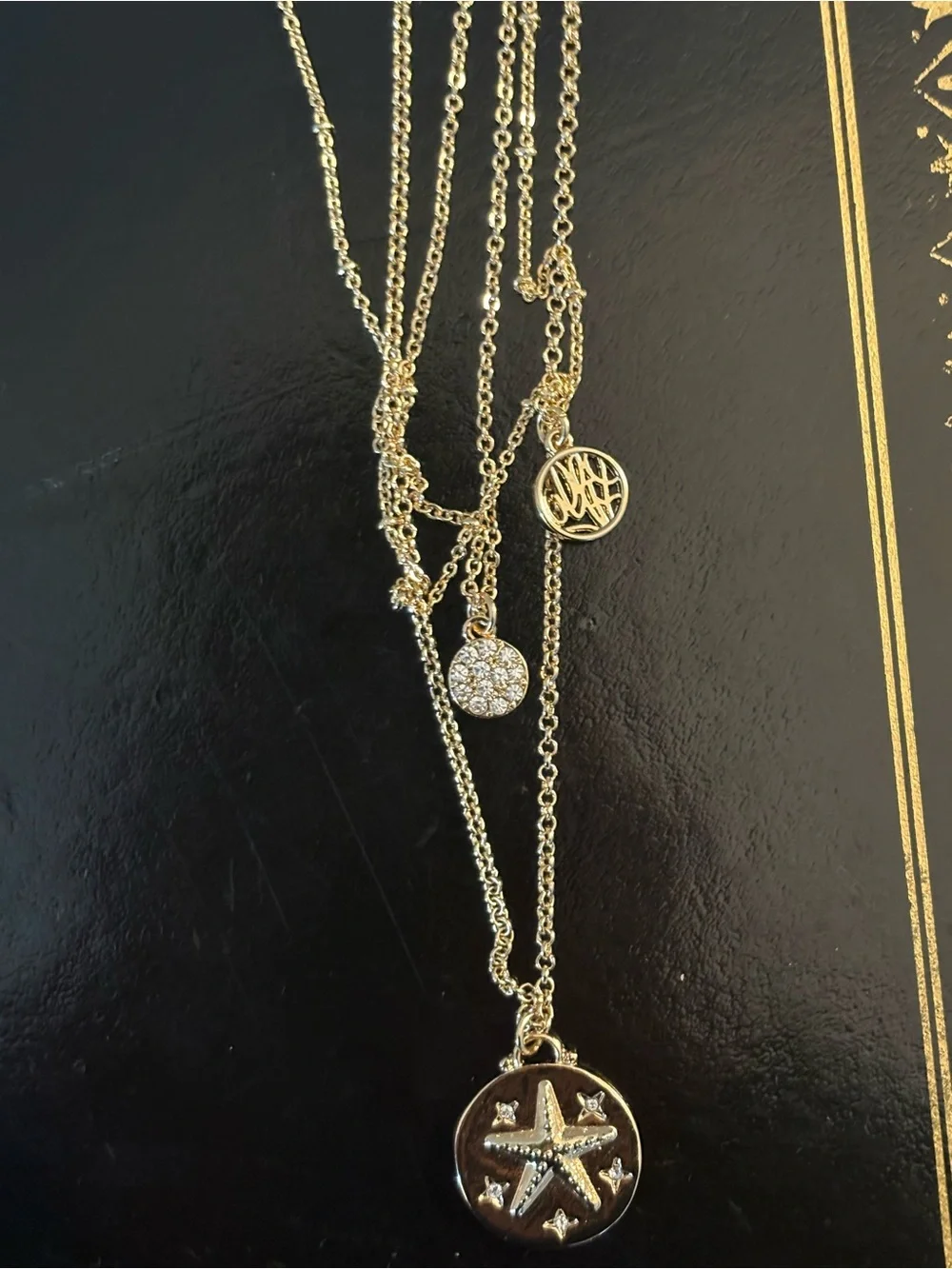 Lilly Pulitzer Gold Layered Necklace with Starfish Charm